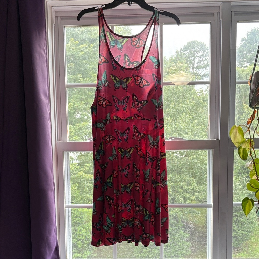 Electro Threads Maroon Butterfly Racerback Dress